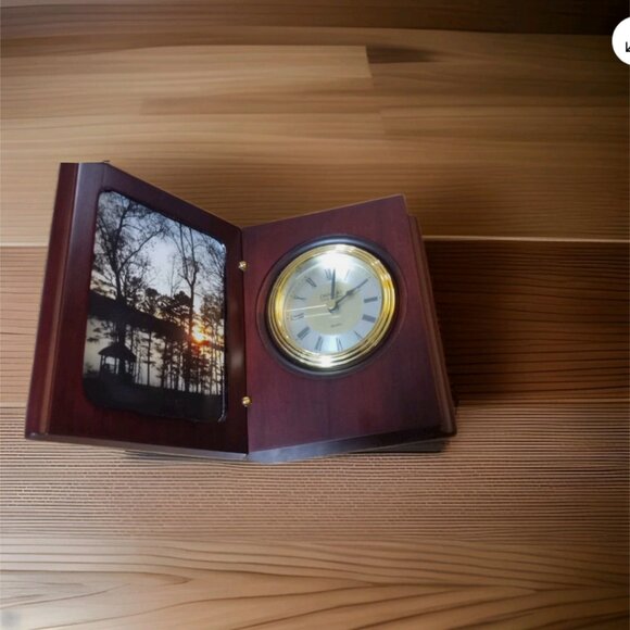 Danbury Clock Quartz Desk Wooden Box German Movement Vintage Mantel Timepiece - Picture 2 of 3